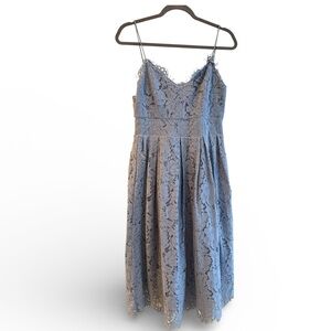 Chicwish Blue Lace Midi Dress